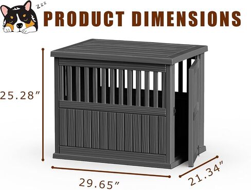 29.65'' Dog Crate Furniture Lockable Indoor Dog Kennel Dogs Cage Heavy Duty Decorative Pet Cage End Table for Small/Medium Dogs Escape-Proof and Chew-Proof, Black in Saudi Arabia