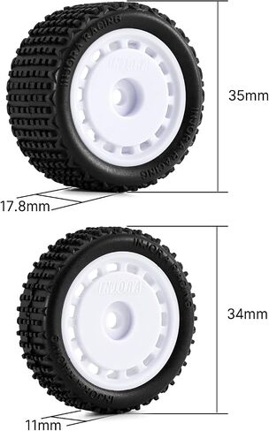 إطارات وعجلات عجلات عربات عربات التي تجرها الدواب المثبتة مسبقًا على 1/24 LOSI Micro-B ، 4pcs (أبيض) in Kuwait