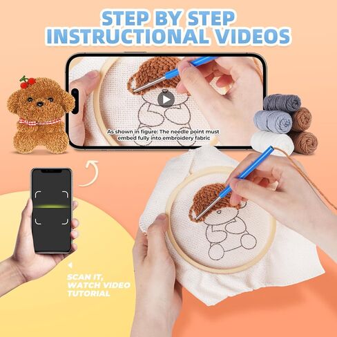 Punch Needle Kit-4 ، مجموعة التطريز للمبتدئين ، ومجموعات الإبرة الكبار المبتدئين ، والإبر ، والمقصات المنحنية ، وصندوق تخزين الأدوات ، والغزل ، والتعليمات سهلة المتابعة ، ومقاطع الفيديو التعليمية (4 بقرة هايلاند) in Kuwait
