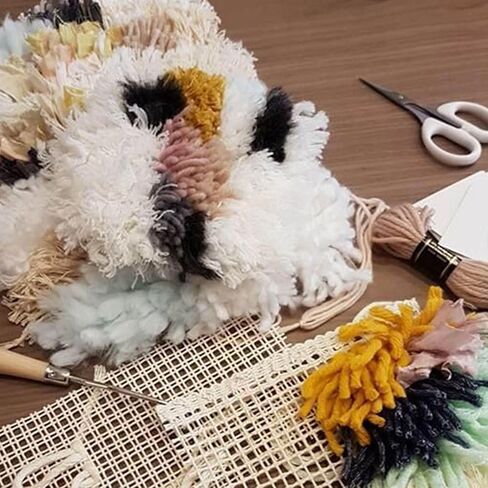 Blank Rug Household DIY Hand Made Crocheting Carpet Rug, Blank Rug Hooking Mesh Blank Rug Hooking Mesh Canvas DIY Sheet for Embroidery Cross Crafts Decoration (Grid Cloth 150 * 100cm) in Saudi Arabia