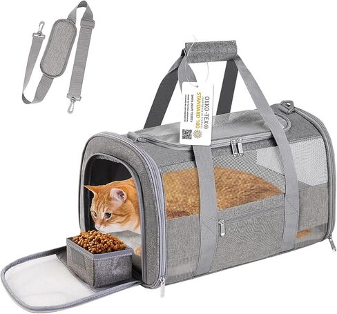 حاملة كات كبيرة من طراز Cat Soft Side Side Pet For Hitten Puppy Travel Travel Small Dog Carrier ، TSA Airline Airline Abported Pet in Kuwait