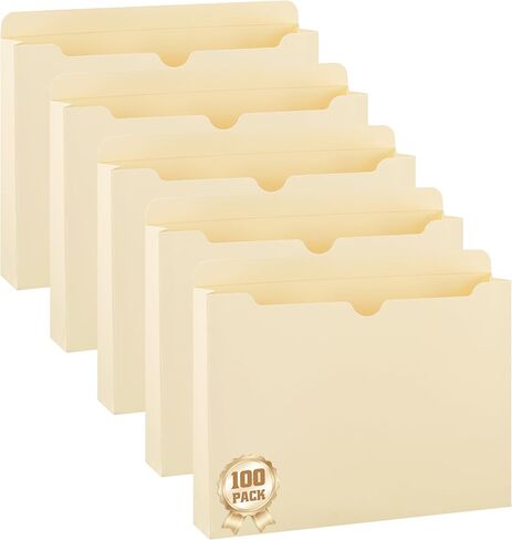 Manila File Jacket,10x12 Inches Job Folders File Jackets,2 Inch Expandable Sides Manila Folders,50 Packs Project File Jacket,Assorted Positions,Reinforced Straight-Cut Tab in Saudi Arabia