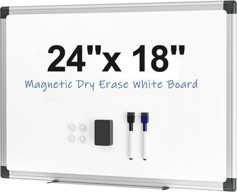 Magnetic White Board 36" x 24" for Wall, Dry Erase Board for Home Office, School, Study Room – Silver Aluminum Frame, 2 Markers, 4 Magnets, Included Eraser in Saudi Arabia