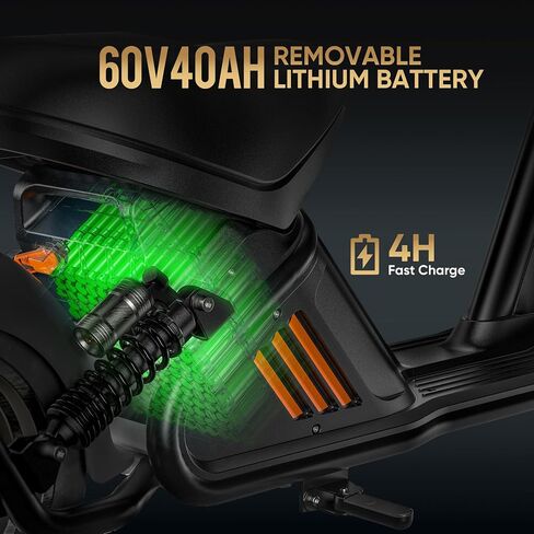Eahora 2000w M1p ثلاثية العجلات 26-37 ميلاً في الساعة للبالغين 60 فولت 30AH/40AH بطارية طويلة المدى 55/68 ميلين in Kuwait