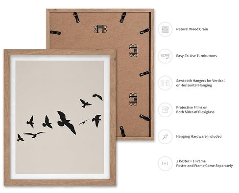 Monem Art Random Shapes Poster - Retro Geometric Print - Abstract Art - Mid Century Modern Art - Black & White Art - Chic Boho Art - Minimal Living Room or Office Decor - 16x20 UNFRAMED Wall Art in Kuwait