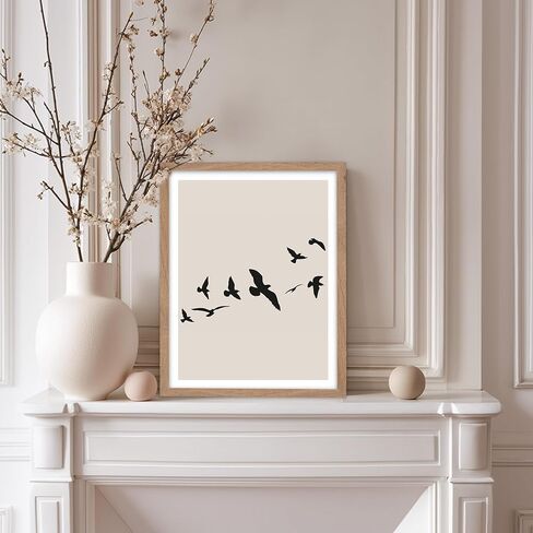 Monem Art Random Shapes Poster - Retro Geometric Print - Abstract Art - Mid Century Modern Art - Black & White Art - Chic Boho Art - Minimal Living Room or Office Decor - 16x20 UNFRAMED Wall Art in Kuwait