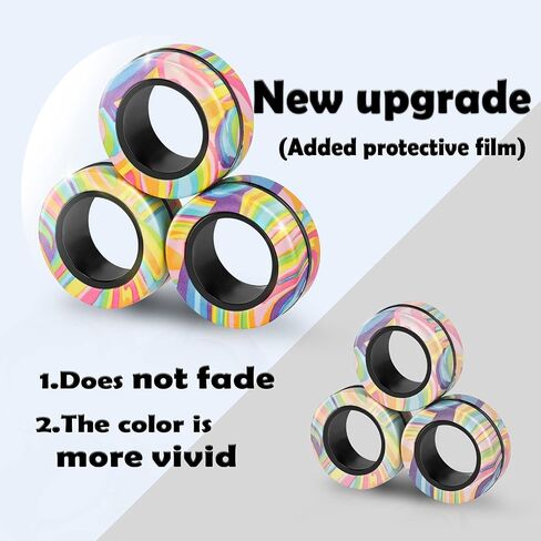 حلقات مغناطيسية تململ لعبة ألعاب ، Idea ADHD Toys ، Toys Compit Magnets Spinner Rings لعلاج إغاثة القلق ، حزمة تململ هدية رائعة للبالغين المراهقين الأطفال in Kuwait