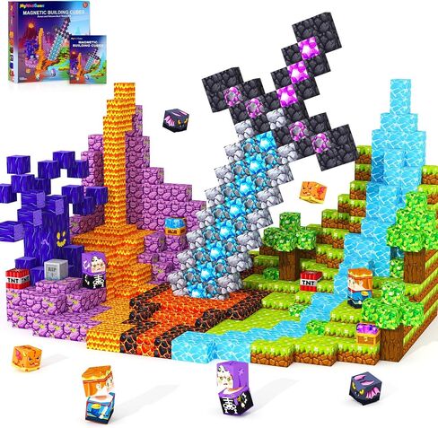 Magnetic Blocks Building Toys for 3 4 5 6 7 8 9 10 11 12 13 Year Old Boys Girls, Kids Magnetic Cubes Tiles Montessori Sensory Travel Magnet Toys Games Christmas Birthday Party Toddler Gifts in Saudi Arabia