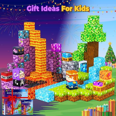 Magnetic Blocks Building Toys for 3 4 5 6 7 8 9 10 11 12 13 Year Old Boys Girls, Kids Magnetic Cubes Tiles Montessori Sensory Travel Magnet Toys Games Christmas Birthday Party Toddler Gifts in Saudi Arabia
