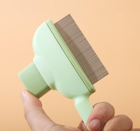 مشط البراغيث لكلب Cat Comb ، أداة إزالة الشعر للحيوانات الأليفة مع أسنان طويلة وقصيرة من الفولاذ المقاوم للصدأ مع زر إطلاق (حزمة 2) in Kuwait