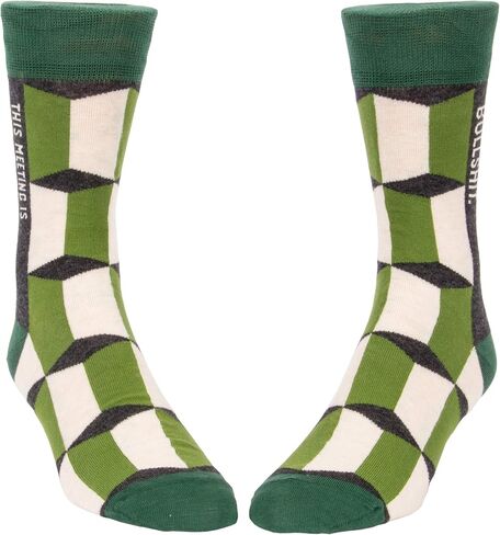 Blue Q Men's Funny Novelty Crazy Crew Socks with Sayings (fit shoe size 7-12) in Saudi Arabia