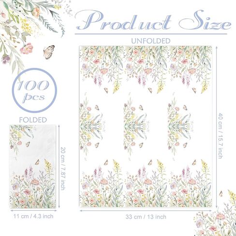 100 PCS Fall Paper Fackins - عيد الشكر ألوان مائية قرع عباد الشمس مناشف الضيوف ، والمناديل التي يمكن التخلص منها في الخريف لطاولة عشاء المطبخ ، وحفل الحصاد ، وديكور الحمام in Kuwait