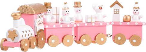 NUOBESTY Christmas Train Decor, 1set Small Christmas Tree Wooden Train Toy Ornament Mini Xmas Figurines for Desktop, Party, Festival Decorations in Saudi Arabia