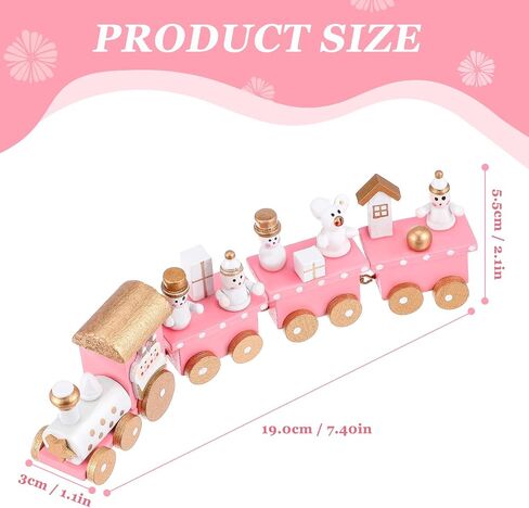 NUOBESTY Christmas Train Decor, 1set Small Christmas Tree Wooden Train Toy Ornament Mini Xmas Figurines for Desktop, Party, Festival Decorations in Saudi Arabia