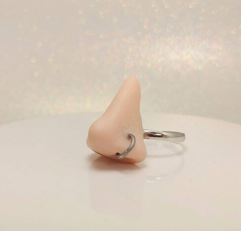 Fake Nose Ring with a Nose Stud Bone Ring - Gag Gift - Pun in Saudi Arabia