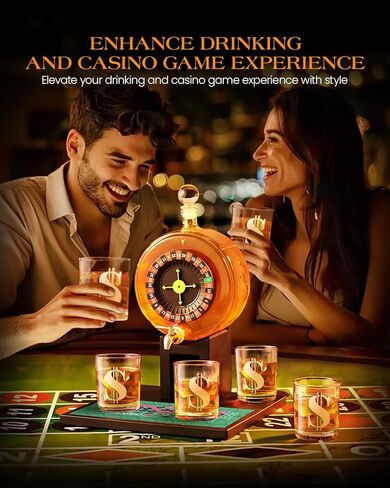 مجموعة Kolea Roulette Whisky Decanter ، 60.9 أوقية من طراز الكازينو على طراز الكازينو مع 4 دولارات نظارات ، والآباء هدايا عيد ميلاد للرجال ، هو ، موزع الخمور للذكرى ، بار ، ليلة البوكر ، كهف الرجال in Kuwait