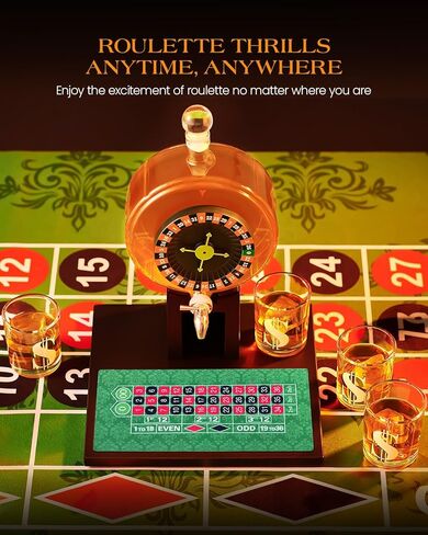 مجموعة Kolea Roulette Whisky Decanter ، 60.9 أوقية من طراز الكازينو على طراز الكازينو مع 4 دولارات نظارات ، والآباء هدايا عيد ميلاد للرجال ، هو ، موزع الخمور للذكرى ، بار ، ليلة البوكر ، كهف الرجال in Kuwait