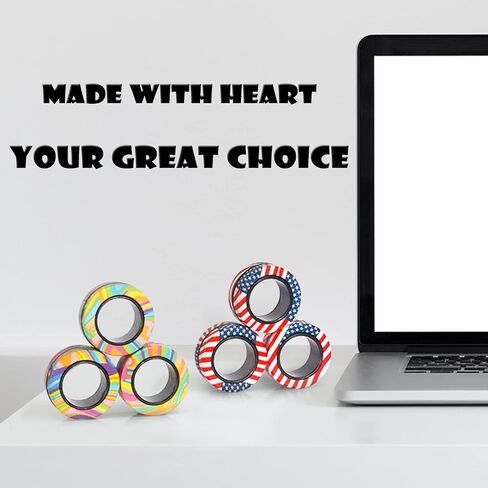حلقات مغناطيسية تململ لعبة ألعاب ، Idea ADHD Toys ، Toys Compit Magnets Spinner Rings لعلاج إغاثة القلق ، حزمة تململ هدية رائعة للبالغين المراهقين الأطفال in Kuwait