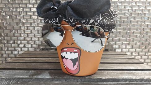 Sassy Soul Sister 03 Black, Head Face Planter, Planter with Drainage, Planters and Pots, Planter, Flower Pot, Planter, Unique Gift, Ceramic Planter in Saudi Arabia