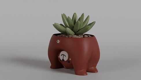 3D Printed Bear Planter - Cute Animal Succulent Pot for Home & Office Decor in Saudi Arabia