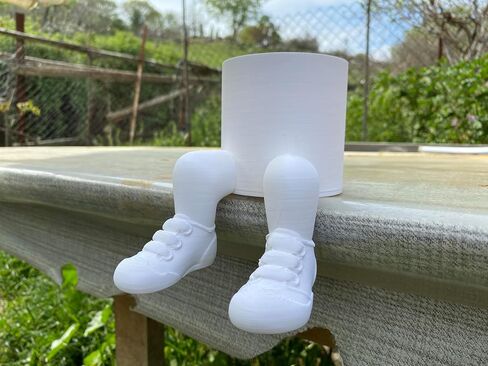 Sitting Pot Planter with Shoes – 3D Printed Cute Plant Holder for Succulents, Cacti & Small Plants – Fun Desk & Shelf Decor – Unique PLA Planter Pot – Indoor Home or Office Decoration in Saudi Arabia