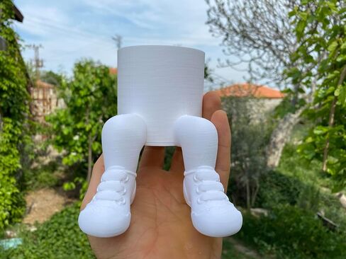 Sitting Pot Planter with Shoes – 3D Printed Cute Plant Holder for Succulents, Cacti & Small Plants – Fun Desk & Shelf Decor – Unique PLA Planter Pot – Indoor Home or Office Decoration in Saudi Arabia