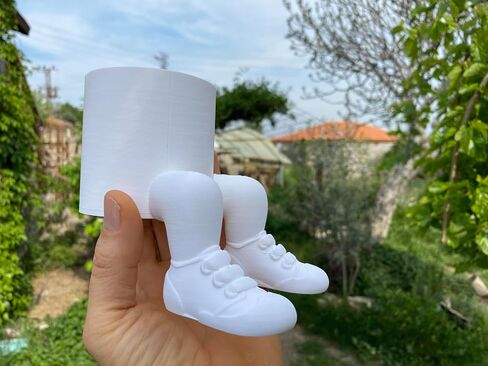Sitting Pot Planter with Shoes – 3D Printed Cute Plant Holder for Succulents, Cacti & Small Plants – Fun Desk & Shelf Decor – Unique PLA Planter Pot – Indoor Home or Office Decoration in Saudi Arabia