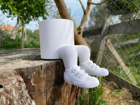 Sitting Pot Planter with Shoes – 3D Printed Cute Plant Holder for Succulents, Cacti & Small Plants – Fun Desk & Shelf Decor – Unique PLA Planter Pot – Indoor Home or Office Decoration in Saudi Arabia
