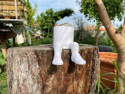 Sitting Pot Planter with Shoes – 3D Printed Cute Plant Holder for Succulents, Cacti & Small Plants – Fun Desk & Shelf Decor – Unique PLA Planter Pot – Indoor Home or Office Decoration in Saudi Arabia