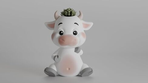 Adorable 3D Printed Cow Planter & Pen Holder – Cute Desk Organizer – Kawaii Animal Decor – Succulent Pot – Office Gift – Cow Lover Gift in Saudi Arabia
