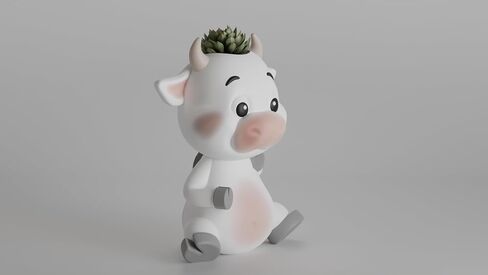 Adorable 3D Printed Cow Planter & Pen Holder – Cute Desk Organizer – Kawaii Animal Decor – Succulent Pot – Office Gift – Cow Lover Gift in Saudi Arabia