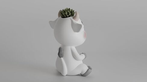 Adorable 3D Printed Cow Planter & Pen Holder – Cute Desk Organizer – Kawaii Animal Decor – Succulent Pot – Office Gift – Cow Lover Gift in Saudi Arabia