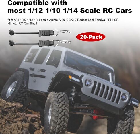 مشابك جسم GoHobby RC مع عروات سحب لـ 1/10 1/12 1/14 Arrma Axial SCX10 Redcat Tamiya HSP Himoto، 20 حزمة (فضي) in Saudi Arabia