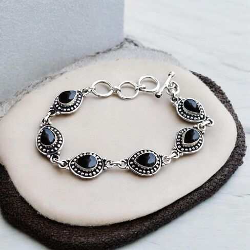 925 Silver Overlay Bracelet, Pear Natural Gemstone Bracelet, Handmade Birthstone Bracelet Women Jewelry Gifts For Her Wife Women Sister Girlfriend (turquoise) in Saudi Arabia