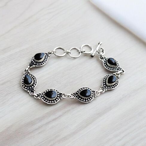 925 Silver Overlay Bracelet, Pear Natural Gemstone Bracelet, Handmade Birthstone Bracelet Women Jewelry Gifts For Her Wife Women Sister Girlfriend (turquoise) in Saudi Arabia