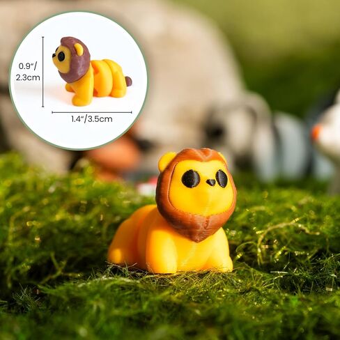 21 pcs Mini 3D Printed Animal Figurines, Flexible Articulated Fidget Toys, Cute Desk Decor, Party Favors, Goodie Bag Stuffers, Gifts for Kids Carnival Prizes Graduation Rewards (21pcs) in Saudi Arabia