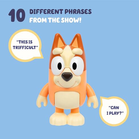 Bluey Talking Toy Chat Mates Playset, Articulated, Talking Kids Toy with 10 Iconic Phrases, Interactive Play Toys Figures Set for Kids, Ages 3+ in Saudi Arabia