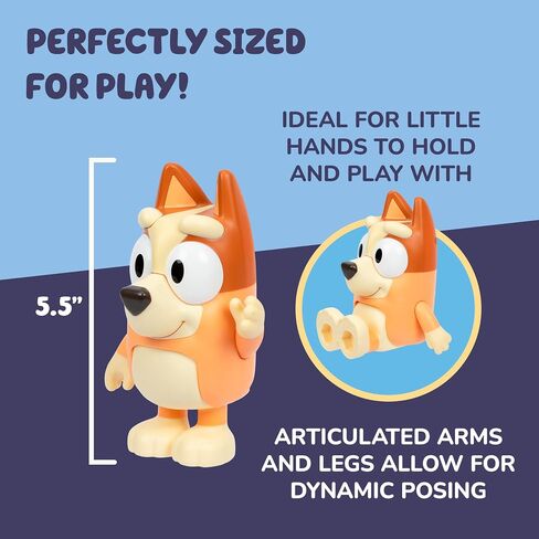 Bluey Talking Toy Chat Mates Playset, Articulated, Talking Kids Toy with 10 Iconic Phrases, Interactive Play Toys Figures Set for Kids, Ages 3+ in Saudi Arabia