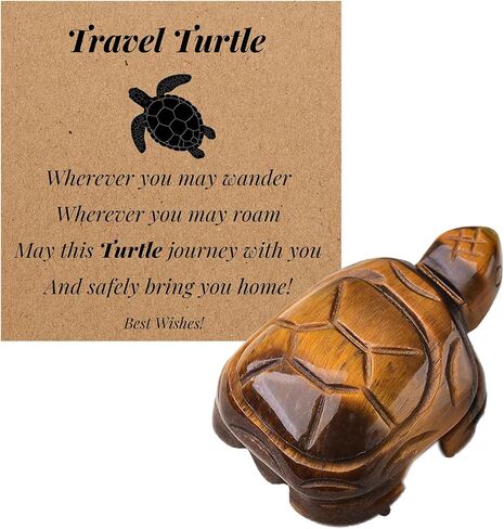 Gifts for Travelers Women Travel Turtle Gifts for Travelers Good Luck Gifts Travel Gifts for Women 1.5" Turtle Figurines, Tiger's Eye in Saudi Arabia