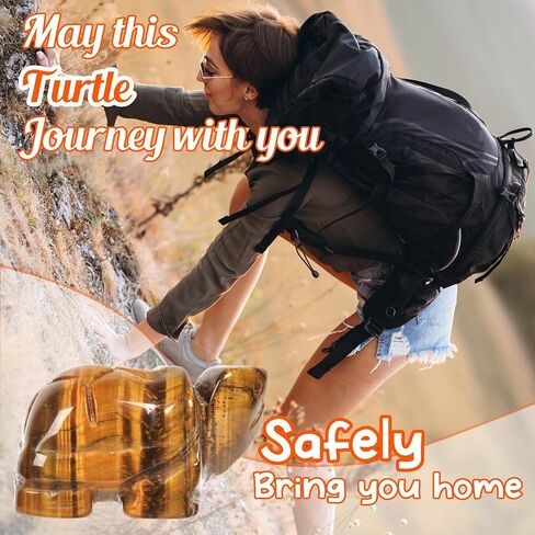 Gifts for Travelers Women Travel Turtle Gifts for Travelers Good Luck Gifts Travel Gifts for Women 1.5" Turtle Figurines, Tiger's Eye in Saudi Arabia