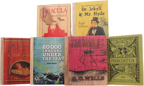 Scifi 6pc Solid Wood Book Coaster Set in Saudi Arabia