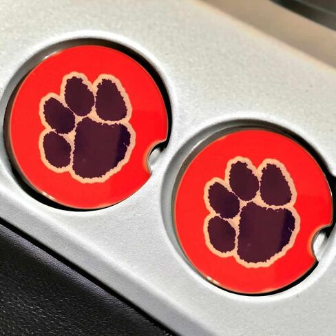 Clemson Car Coasters - مجموعة من 2 من الوقايات السيرامية in Saudi Arabia