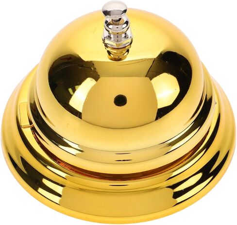 Gatuida Golden Call Bell ، Bell Classic Inventive Desk Bell ، جرس الاتصال بالعملاء للمطعم ، المطبخ ، مكتب الاستقبال ، 3.34 × 3.34 × 2.36 بوصة in Kuwait