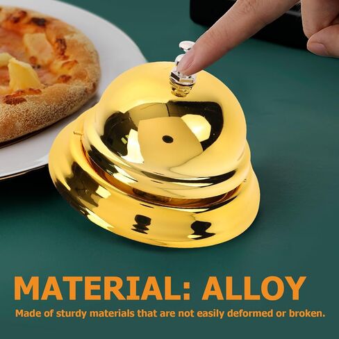 Gatuida Golden Call Bell ، Bell Classic Inventive Desk Bell ، جرس الاتصال بالعملاء للمطعم ، المطبخ ، مكتب الاستقبال ، 3.34 × 3.34 × 2.36 بوصة in Kuwait
