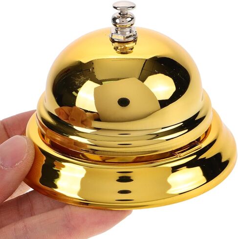 Gatuida Golden Call Bell ، Bell Classic Inventive Desk Bell ، جرس الاتصال بالعملاء للمطعم ، المطبخ ، مكتب الاستقبال ، 3.34 × 3.34 × 2.36 بوصة in Kuwait