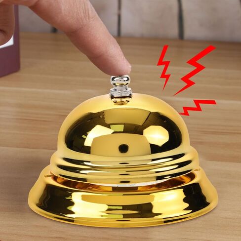 Gatuida Golden Call Bell ، Bell Classic Inventive Desk Bell ، جرس الاتصال بالعملاء للمطعم ، المطبخ ، مكتب الاستقبال ، 3.34 × 3.34 × 2.36 بوصة in Kuwait