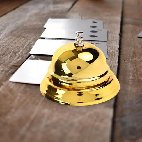 Gatuida Golden Call Bell ، Bell Classic Inventive Desk Bell ، جرس الاتصال بالعملاء للمطعم ، المطبخ ، مكتب الاستقبال ، 3.34 × 3.34 × 2.36 بوصة in Kuwait
