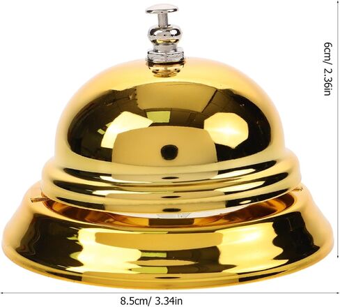Gatuida Golden Call Bell ، Bell Classic Inventive Desk Bell ، جرس الاتصال بالعملاء للمطعم ، المطبخ ، مكتب الاستقبال ، 3.34 × 3.34 × 2.36 بوصة in Kuwait