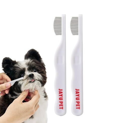Jayu Pet Facial Grooming Comb - Cog Eye Combs ، مزيل البقع الخالية من الإجهاد للكلاب والقطط ، فرشاة الوجه للحيوانات الأليفة ، مجموعة Cat Grooming ، مشط الفولاذ المقاوم للصدأ (1A) in Saudi Arabia