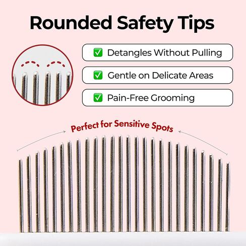 Jayu Pet Facial Grooming Comb - Cog Eye Combs ، مزيل البقع الخالية من الإجهاد للكلاب والقطط ، فرشاة الوجه للحيوانات الأليفة ، مجموعة Cat Grooming ، مشط الفولاذ المقاوم للصدأ (1A) in Saudi Arabia